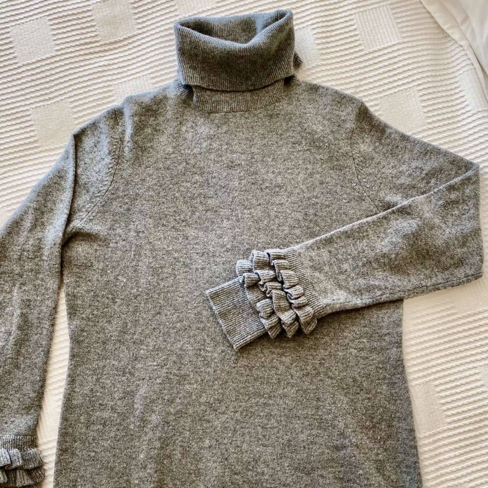 Sofiacashmere Ruffle Cashmere Turtleneck Sweater. - image 1